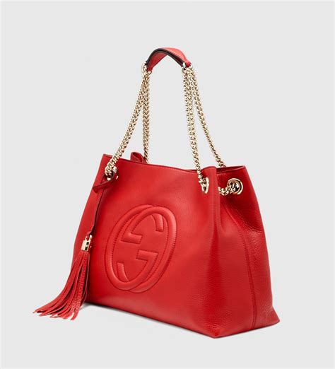 gucci soho large red leather|Gucci soho shoulder bag black.